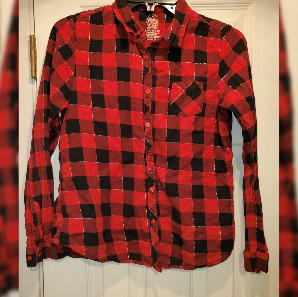 Girl's XL Flannel Button Up